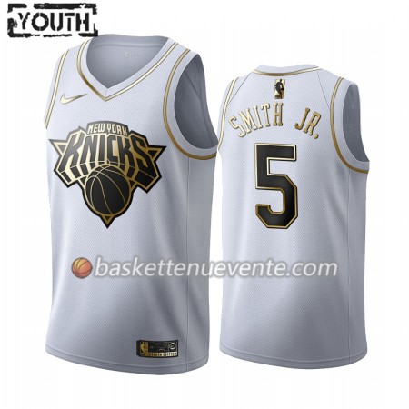 Maillot Basket New York Knicks Dennis Smith Jr. 5 2019-20 Nike Blanc Golden Edition Swingman - Enfant